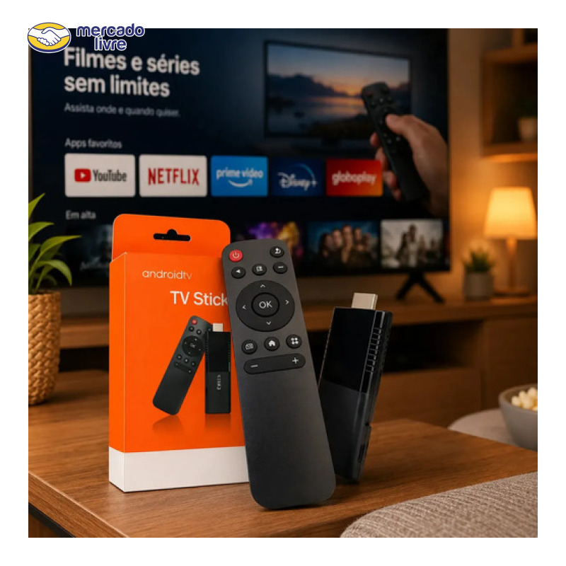 Tv Stick 4k Android Chromecast Smart Hdmi Wifi Ao Vivo Preto Padrão