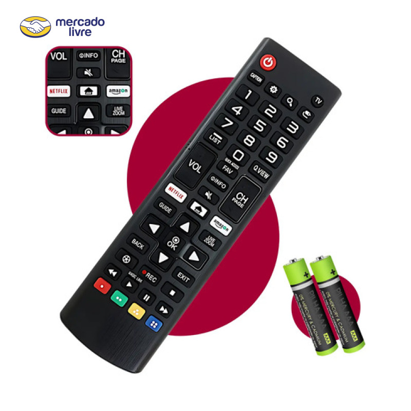 Controle Remoto Para LG Universal Tv Smart Led Preto